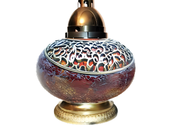 Znicz witraż Mini Waza SZKM4 29 cm brązowy Ilumini