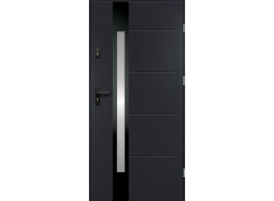 Drzwi zewnętrzne ARIADNA inox antracyt 90 prawe RADEX