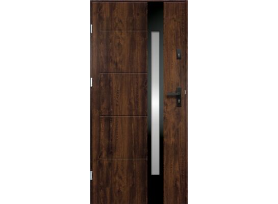 Drzwi zewnętrzne ARIADNA inox orzech 90 lewe RADEX