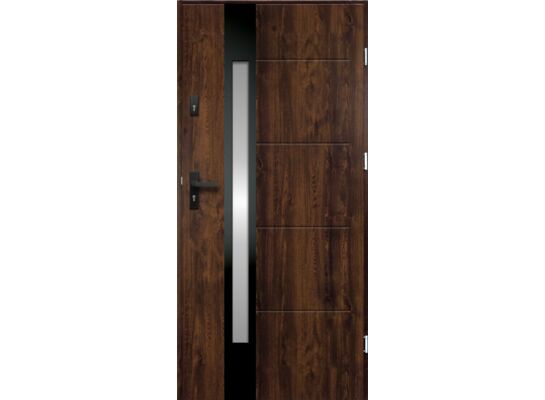 Drzwi zewnętrzne ARIADNA inox orzech 90 prawe RADEX