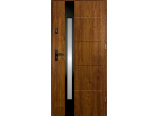 Drzwi zewnętrzne ARIADNA inox złoty dąb 80 prawe RADEX