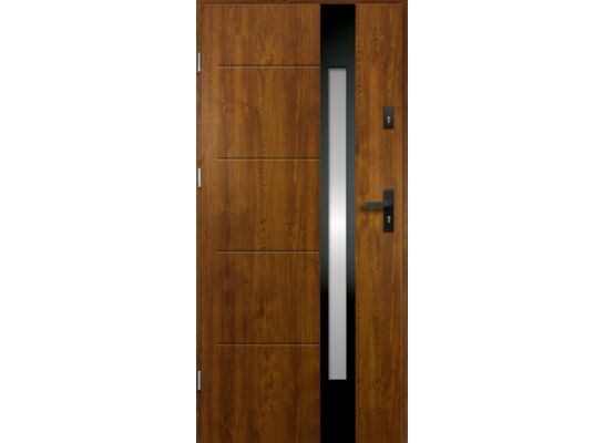 Drzwi zewnętrzne ARIADNA inox złoty dąb 90 lewe RADEX