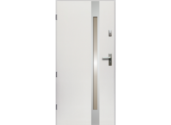 Drzwi zewnętrzne TEMIDAS stopsol inox białe 90 lewe RADEX