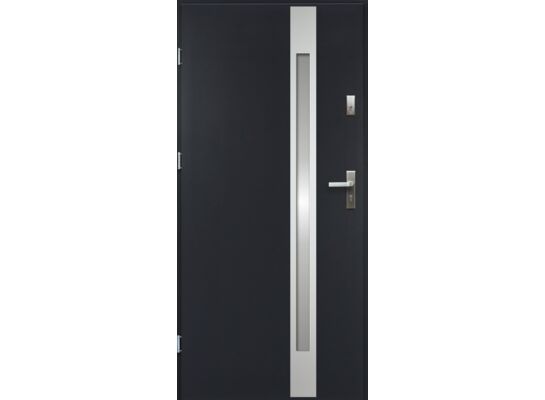 Drzwi zewnętrzne TEMIDAS lakomat inox antracyt 80 lewe RADEX