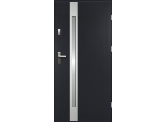 Drzwi zewnętrzne TEMIDAS lakomat inox antracyt 80 prawe RADEX