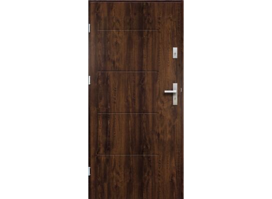 Drzwi zewnętrzne TYTAN pełne orzech 90 lewe RADEX