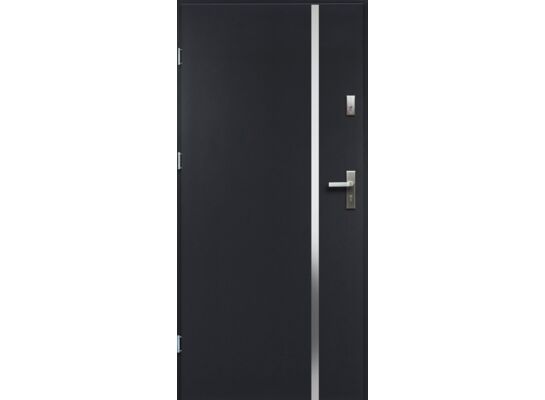 Drzwi zewnętrzne HEBE pełne inox antracyt 90 lewe RADEX