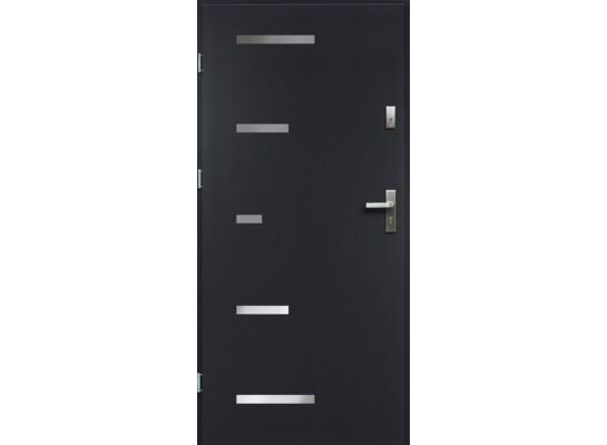 Drzwi zewnętrzne SPARTA pełne inox antracyt 90 lewe RADEX