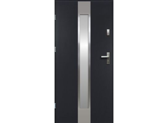 Drzwi zewnętrzne NEPTUN lakomat inox antracyt 90 lewe RADEX