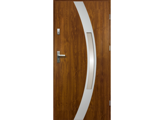 Drzwi zewnętrzne IDALIA stopsol inox złoty dąb 90 prawe RADEX