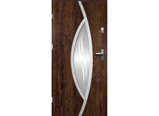 Drzwi zewnętrzne GAJA lakomat inox orzech 90 lewe RADEX