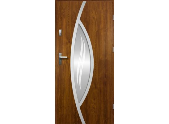 Drzwi zewnętrzne GAJA lakomat inox złoty dąb 90 prawe RADEX