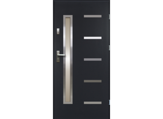 Drzwi zewnętrzne JUVENTUS stopsol inox antracyt 90 lewe RADEX