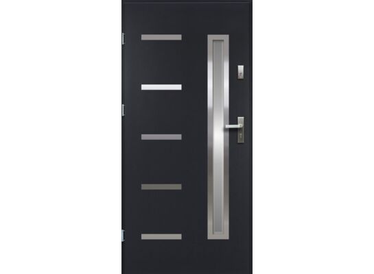 Drzwi zewnętrzne JUVENTUS lakomat inox antracyt 90 lewe RADEX