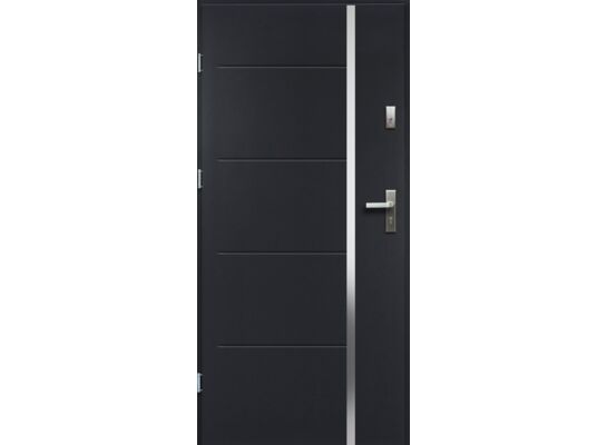Drzwi zewnętrzne IRIS pełne inox antracyt 90 lewe RADEX