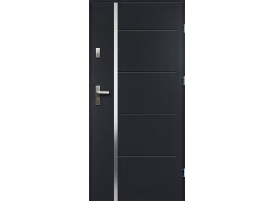 Drzwi zewnętrzne IRIS pełne inox antracyt 90 prawe RADEX