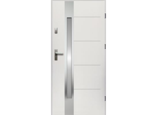 Drzwi zewnętrzne ARIADNA lakomat inox białe 90 prawe RADEX