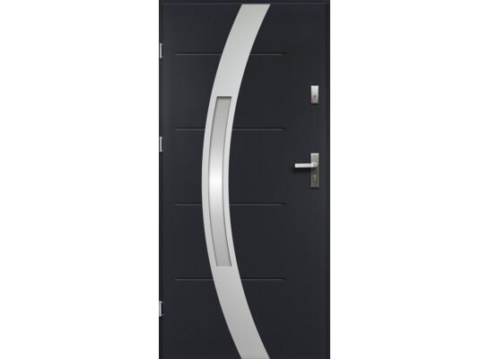 Drzwi zewnętrzne MAR lakomat inox antracyt 90 lewe RADEX