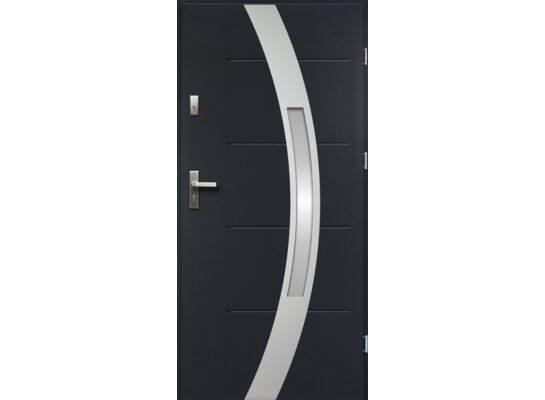 Drzwi zewnętrzne MAR lakomat inox antracyt 90 prawe RADEX