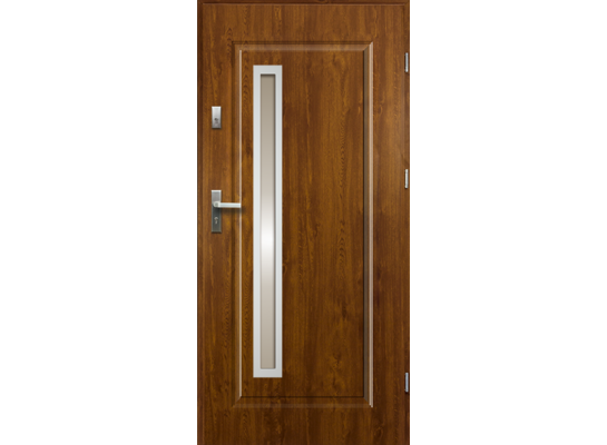 Drzwi zewnętrzne DEDAL stopsol inox złoty dąb 80 prawe RADEX