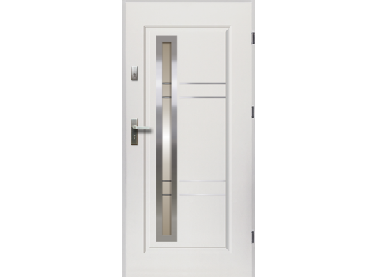 Drzwi zewnętrzne APOLLO stopsol inox białe 80 lewe RADEX