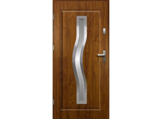 Drzwi zewnętrzne CERES lakomat inox złoty dąb 90 lewe RADEX