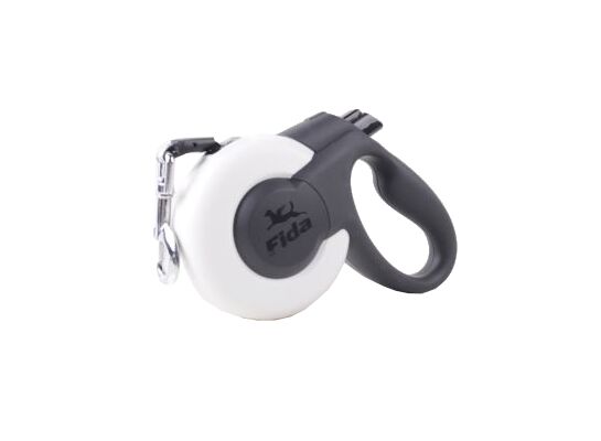 Smycz automatyczna Fida Mars biało-czarna XS do 12 kg 3 m