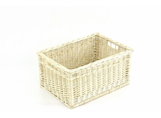 Kosz wiklinowy do przechowywania biały 40 x 28 x 21 cm Wikpol