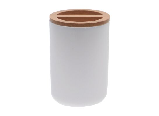 Kubek na szczoteczki biały Bamboo Malva