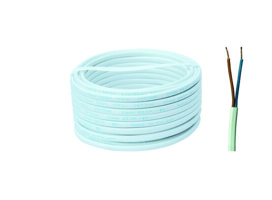 Przewód OMYp 2 x 1,5 300 V, 25 m biały AKS Zielonka