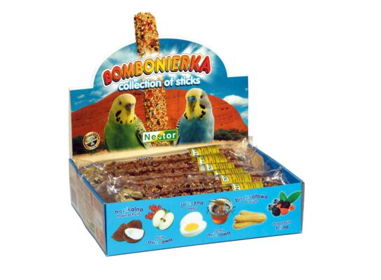 Bombonierka dla małych papug 12 sztuk 510 g Nestor
