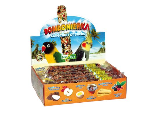 Bombonierka dla średnich papug 12 sztuk 510 g Nestor