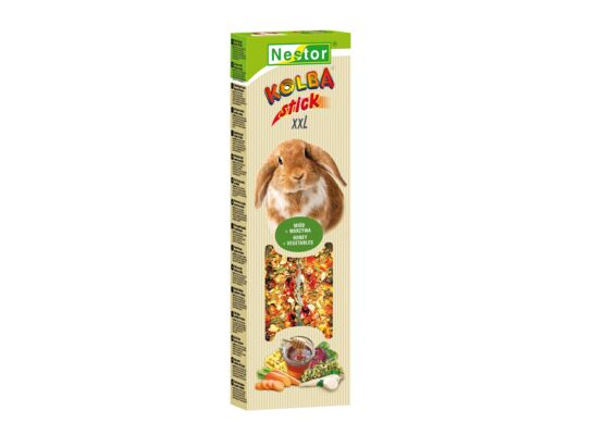 Kolba xxl dla dużych gryzoni i królików miodem i warzywami Nestor