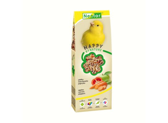 Pokarm dla kanarków z jabłkiem, marchewką i papryką 700 ml Nestor