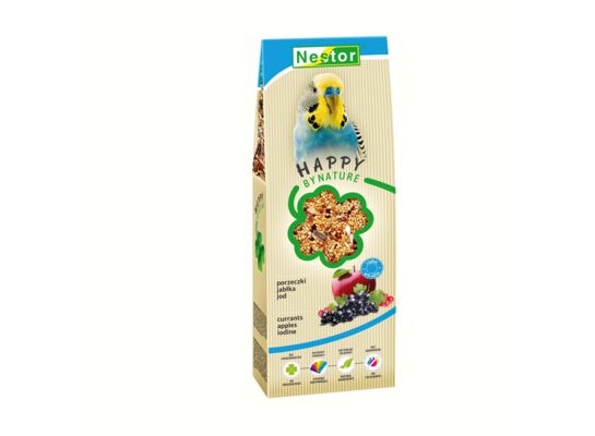 Pokarm dla małych papug z porzeczkami, jabłkami i jodem 700 ml Nestor