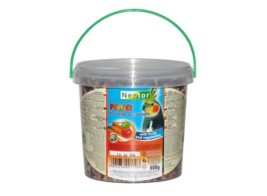 Pokarm dla średnich papug owocowo-warzywny – wiaderko 1000 ml Nestor