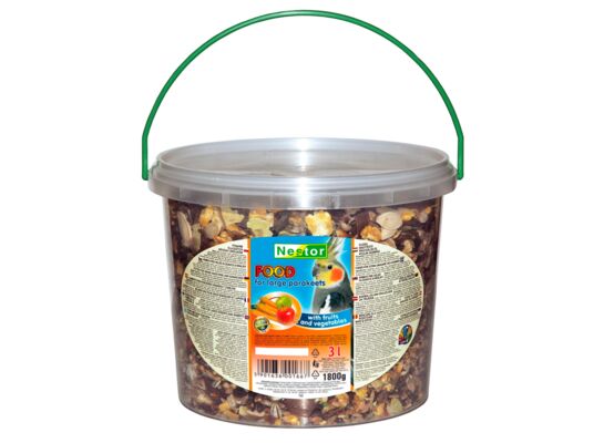 Pokarm dla średnich papug owocowo-warzywny – wiaderko 3000 ml Nestor