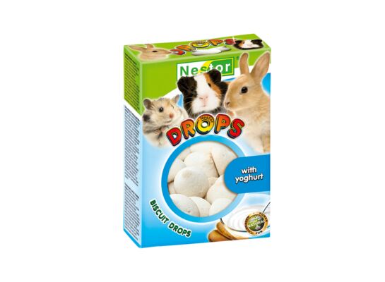 Dropsy biszkoptowe dla gryzoni i królików z jogurtem Nestor