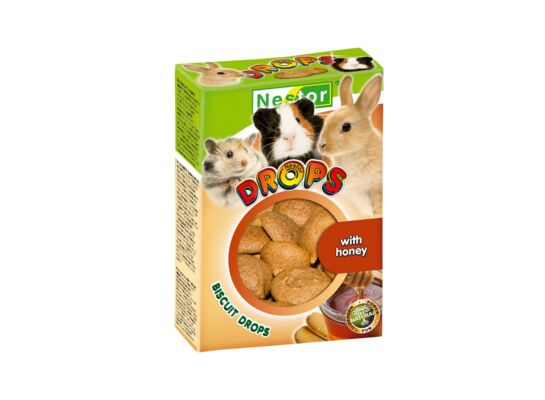 Dropsy biszkoptowe dla gryzoni i królików z miodem Nestor