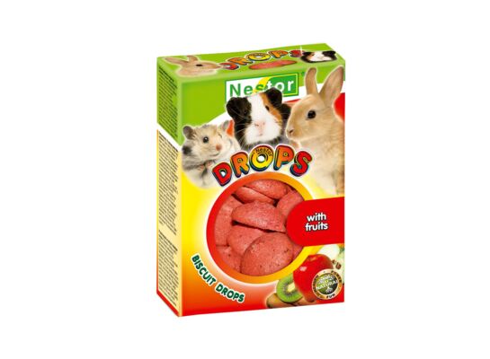 Dropsy biszkoptowe dla gryzoni i królików z owocami Nestor