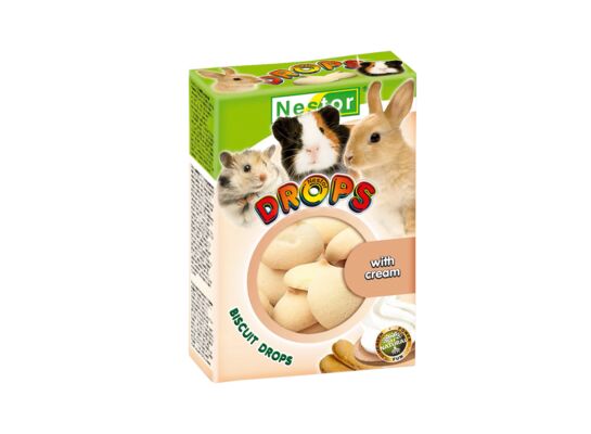 Dropsy biszkoptowe dla gryzoni i królików ze śmietanką Nestor