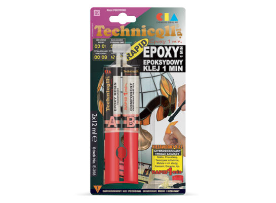 Klej epoksydowy 1 min bezbarwny 2 x 12 ml