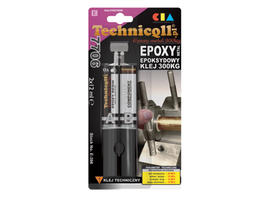 Klej metalowy epoksydowy 300 kg 2 x 12 ml