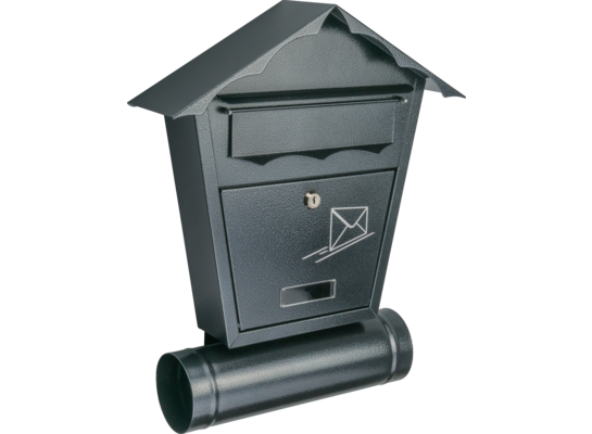 Skrzynka na listy domek z tubą B5 antyk/szary