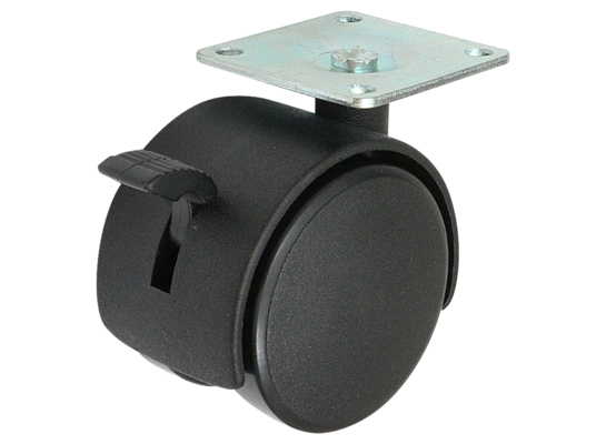Kółko meblowe 50 mm/40 kg z hamulcem płyta mocująca