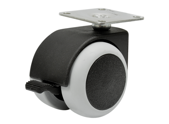 Kółko meblowe 50 mm/40 kg z hamulcem płyta mocująca do paneli