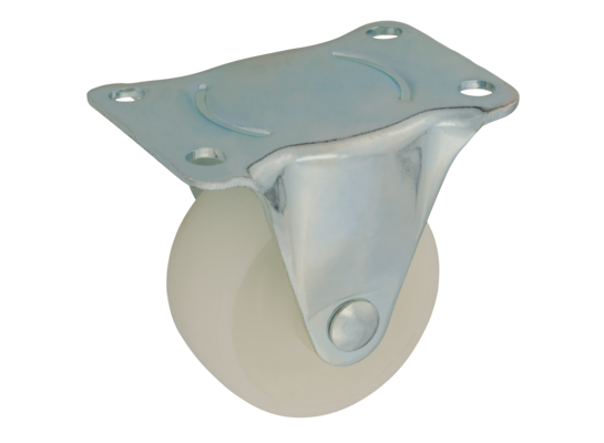 Zestaw jezdny koło poliamidowe 50 mm/50 kg, płyta stała