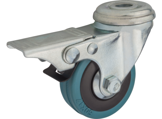 Zestaw jezdny obrotowy z hamulcem 50 mm/40 kg otwór mocujący bieżnik gumowy