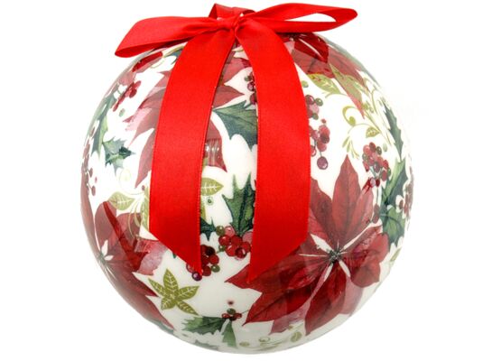Bombka zdobiona poinsecja 15 cm