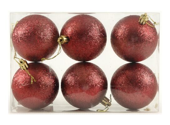 Bombka plastikowa bordo 6 cm 6 sztuk